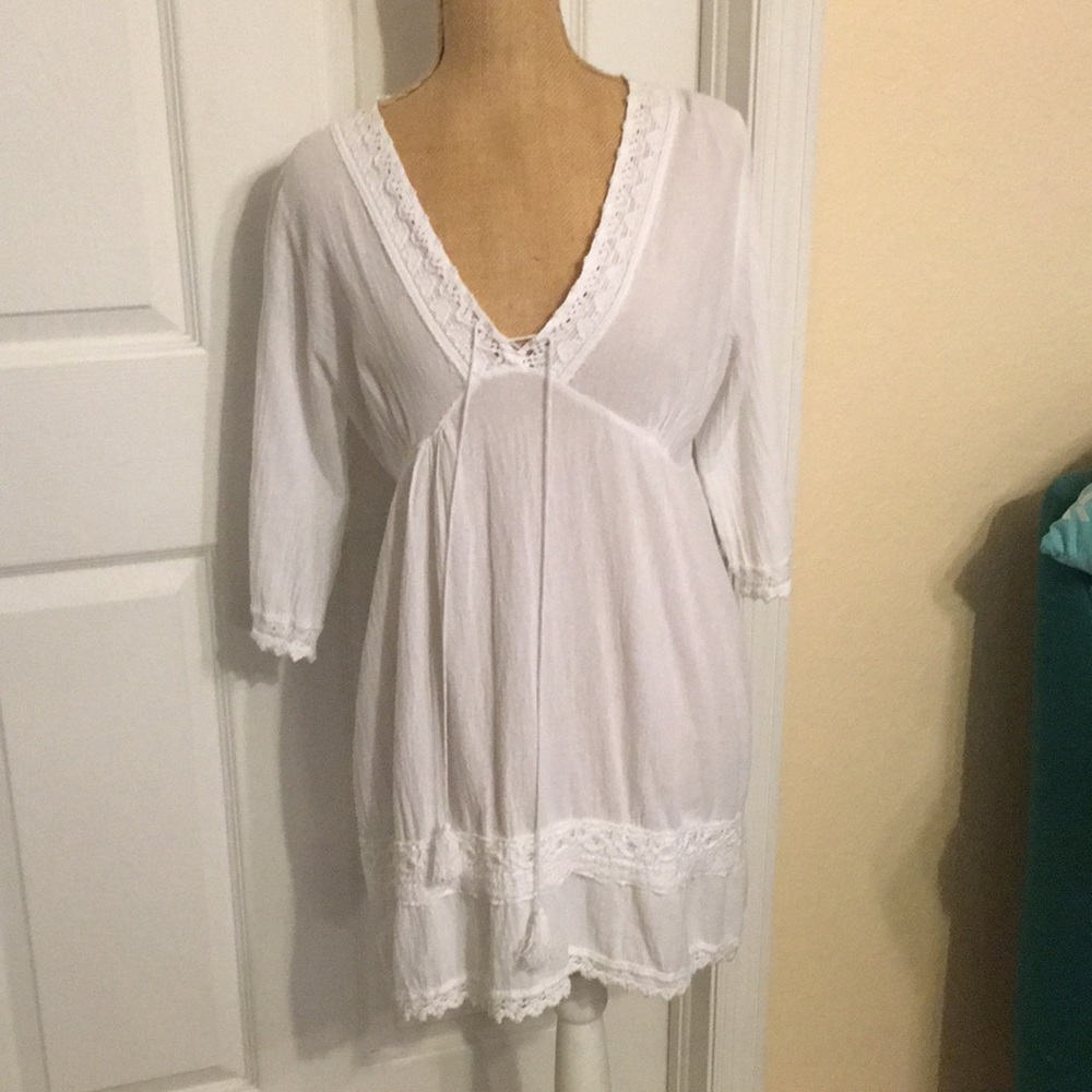 White cotton natural dress